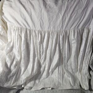 Sweet Jojo Designs White Crushed Velvet Bed Skirt 18 Inch Drop Dust Ruffle twin